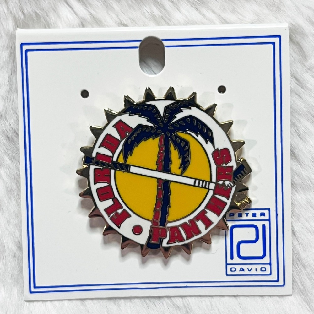🔮 5/$25 Vintage NHL Florida‎ Panthers Palm Tree Hockey Pin